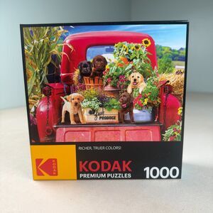 Kodak Premium Stowaways 1000 Piece Puzzle Puppies Red Truck NEW SEALED 8700
